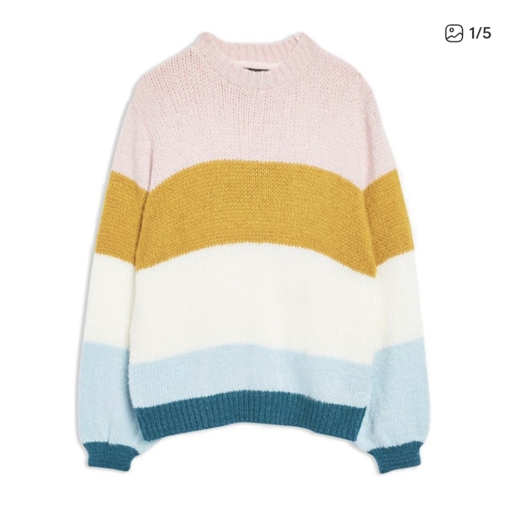 Topshop Colorful Striped Sweater